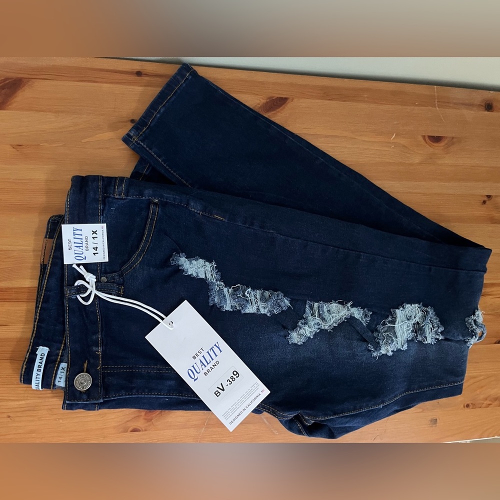 Moda Xpress Butt Uplifting Ripped Jeans Size 14/1X NWT